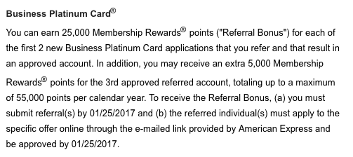 Amex Business Platinum 25k Referral Bonus