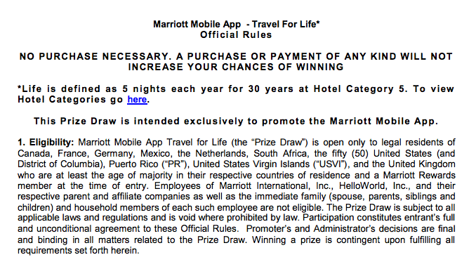 Win 3,750,000 Marriott Rewards with their new App