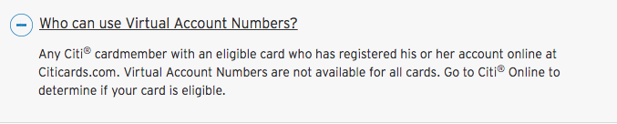 Citi Virtual Credit Card Number