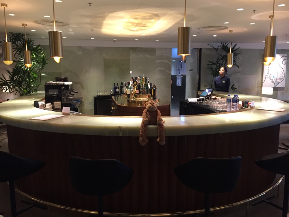 a bar with a stuffed animal