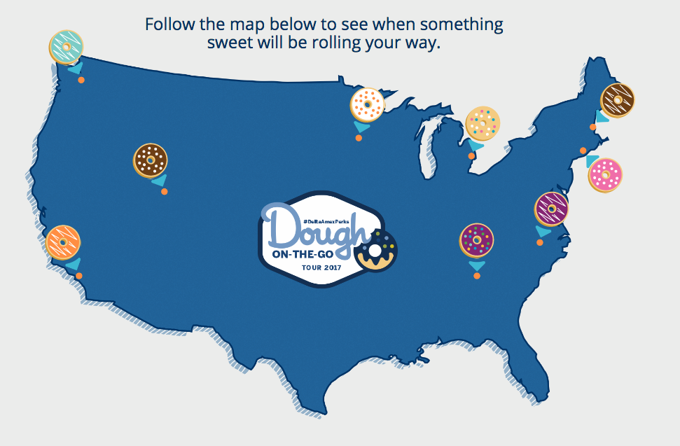 a map of the united states with donuts