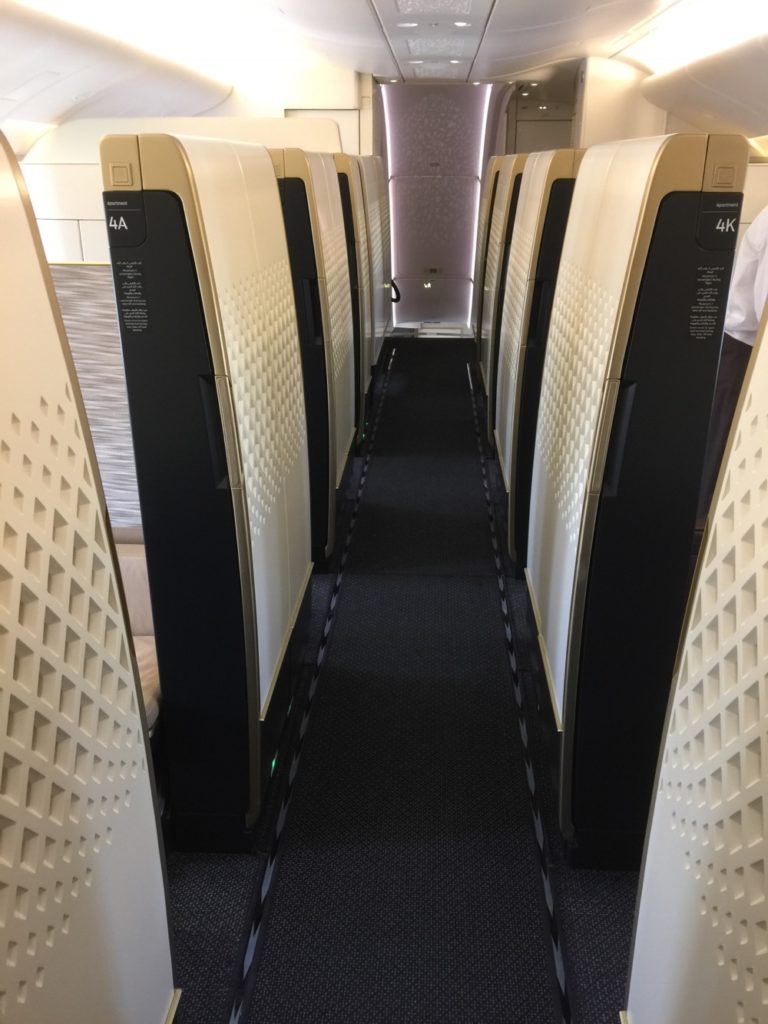 a row of chairs on an airplane