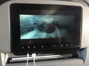 a screen with a picture of clouds