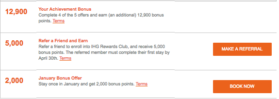 Check your new IHG Accelerate offers - Q1, 2018