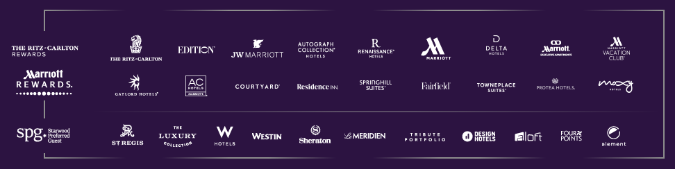 a group of logos on a purple background