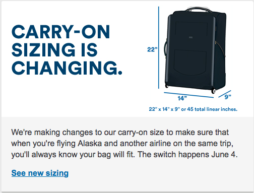 Alaska Airlines updates their carry on luggage restrictions - Monkey Miles
