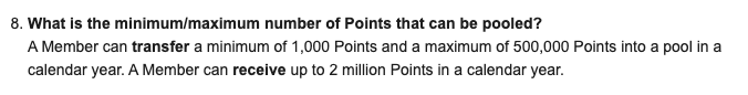 HIlton Points Pooling rule of up to 2 Million Points