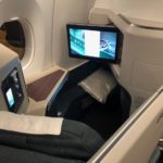 a tv in the middle of an airplane
