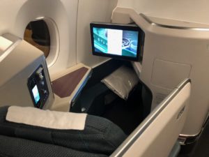 a tv in the middle of an airplane