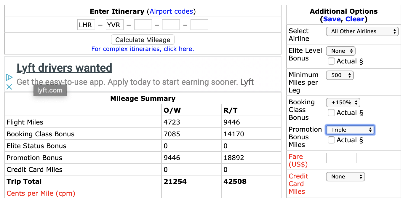 a screenshot of a flight schedule