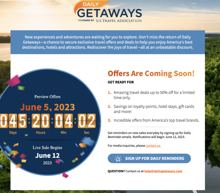 Daily Getaways coming back June 2023 option to buy cheap points and