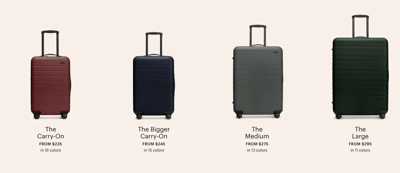 away luggage new colors 2019