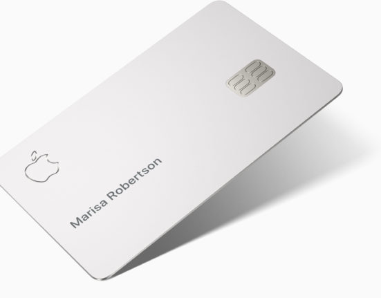 a white credit card with a logo
