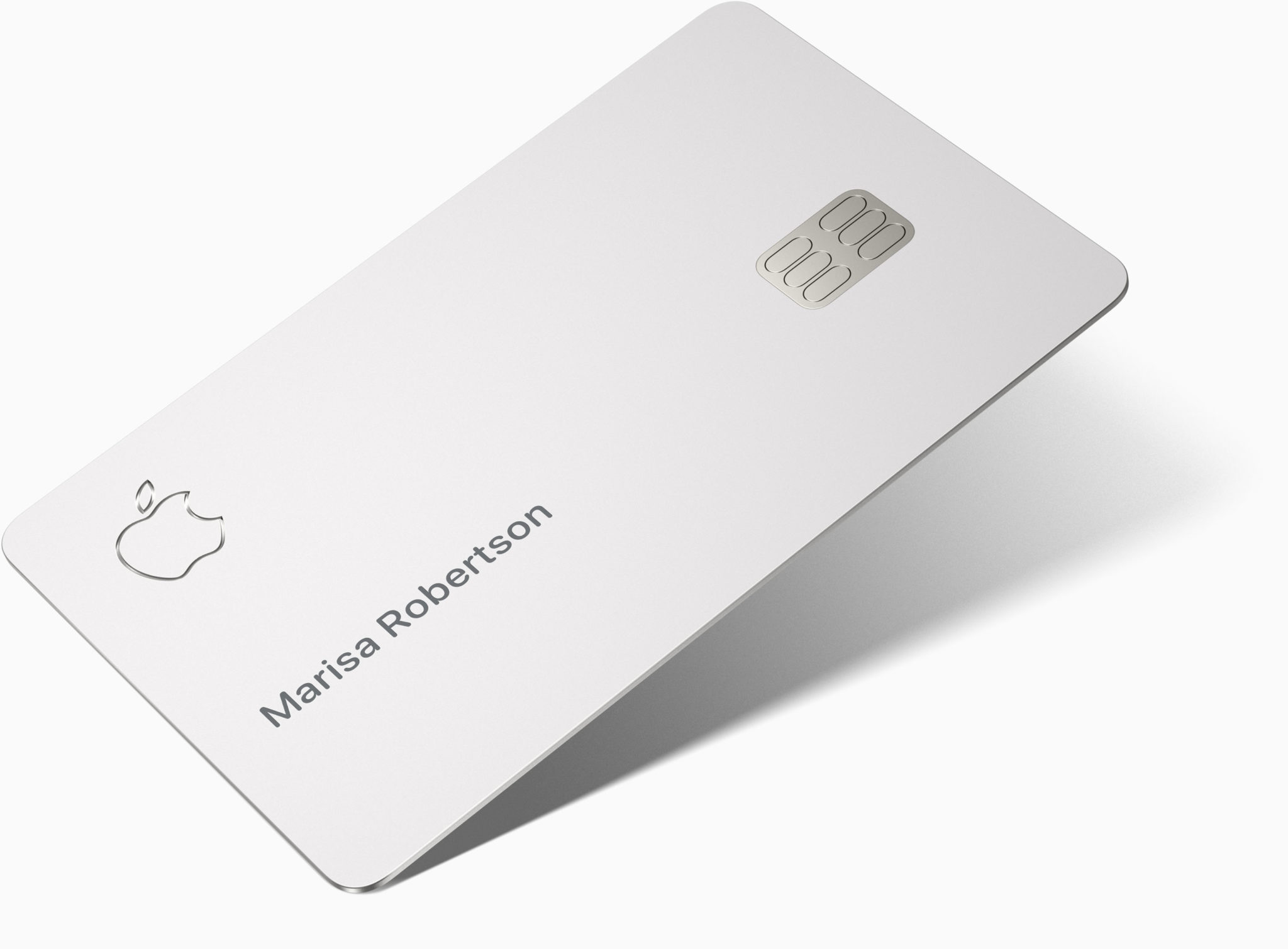 a white credit card with a logo