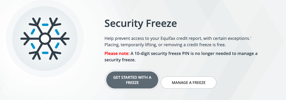 Equifax Security Freeze