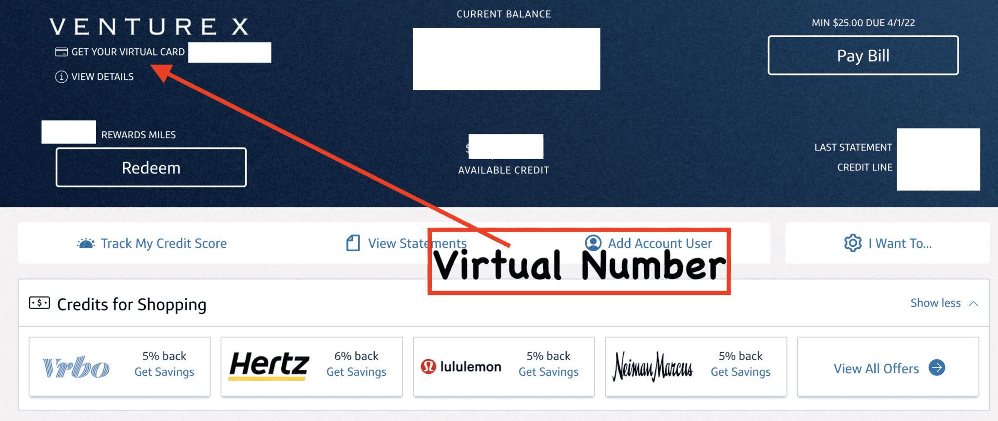 How to populate a Capital One Virtual card number prior to card arrival