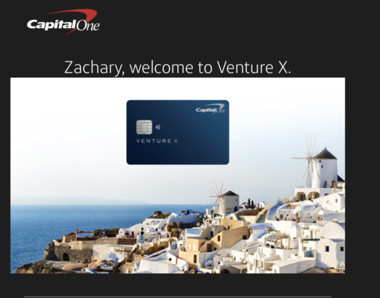 a credit card and a white building