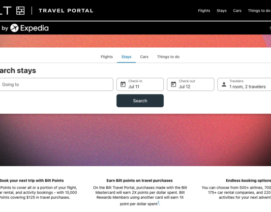 a screenshot of a travel portal