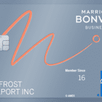 a credit card with a red line