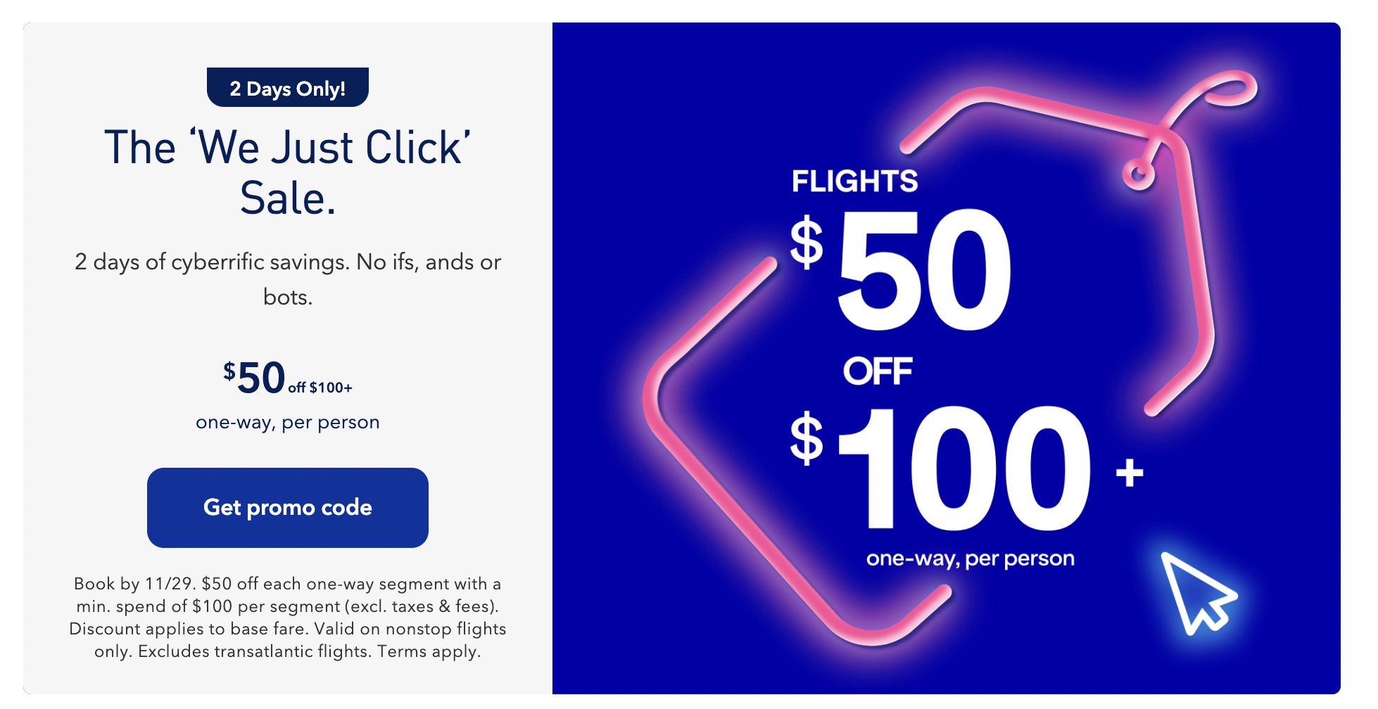 JetBlue Cyber Monday promo get 50 off flights 100+ for Cyber Monday