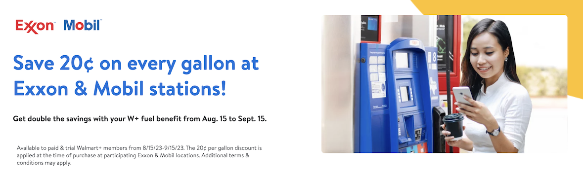 Save 20c per gallon with Walmart+ and Exxon/Cell ( Amex Platinum cardholders head’s up) – Monkey Miles | Digital Noch
