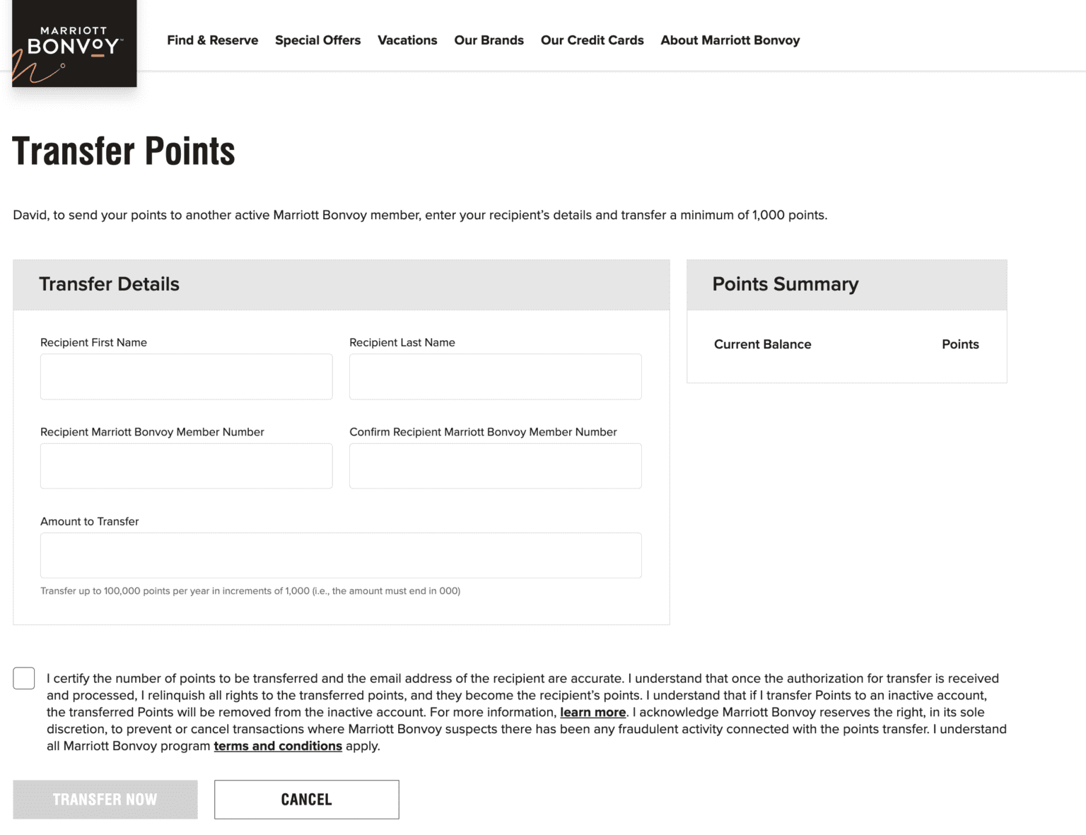 How to transfer Marriott Bonvoy Points to another account Monkey Miles
