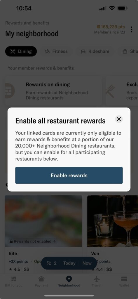 a screenshot of a restaurant rewards card