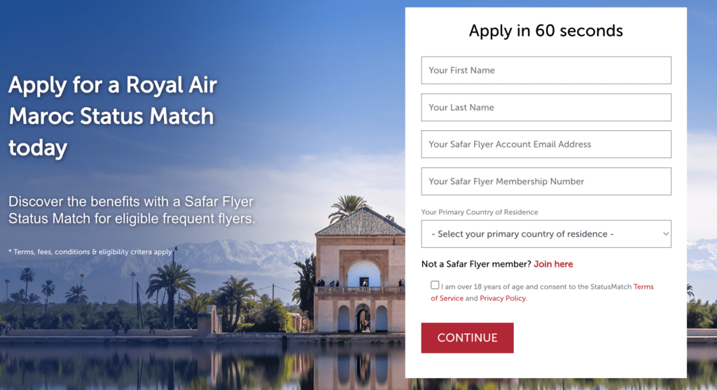 Get One World Status Via Royal Air Maroc Status Match Lounge Access   Screenshot 2023 12 24 At 3.37.21 AM 1024x557 