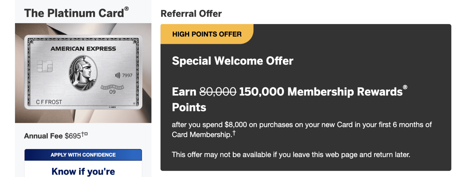 WOW! The Platinum Card® from American Express up to 175k referral offer ...