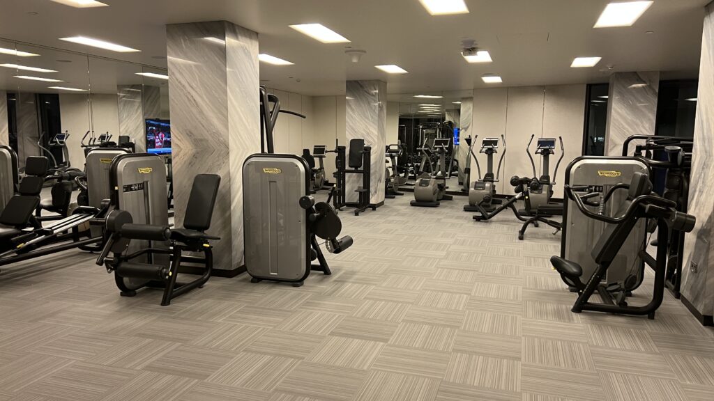 a gym with exercise equipment