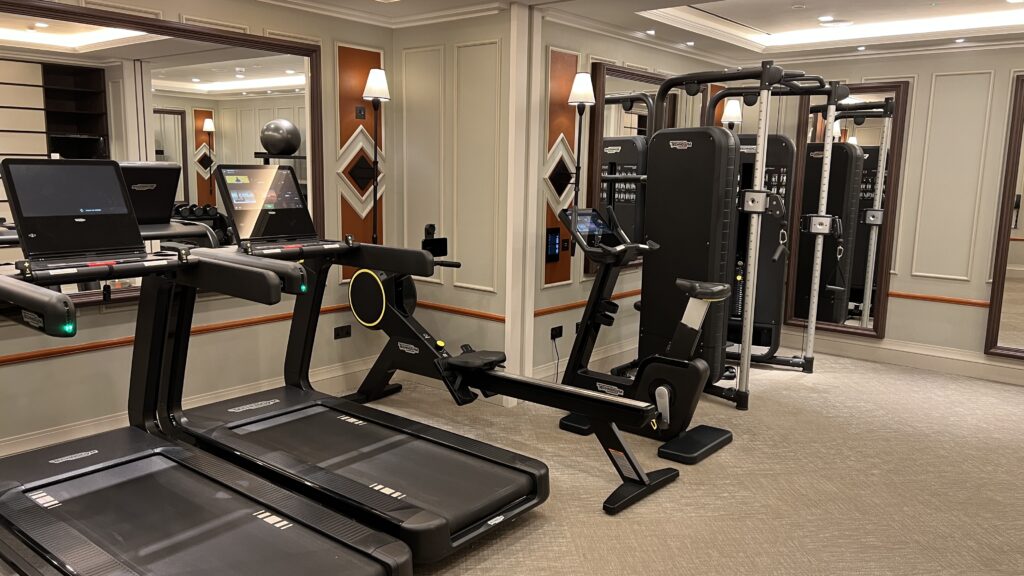 a room with exercise equipment