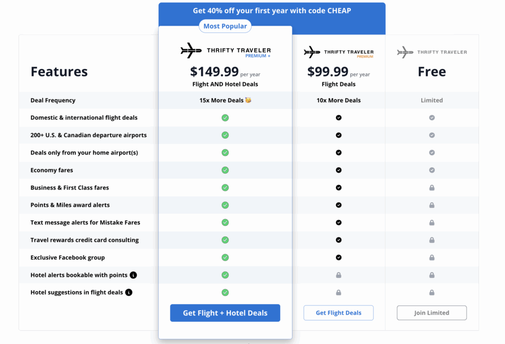 a screenshot of a flight deals
