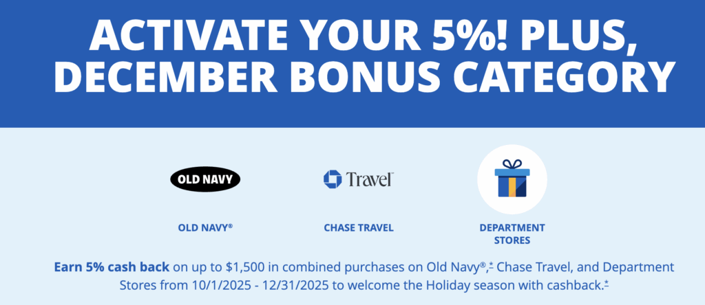 a blue and white coupon with text