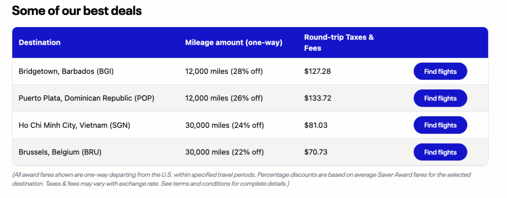 a screenshot of a blue and white table