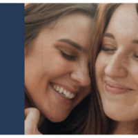 a screenshot of two women