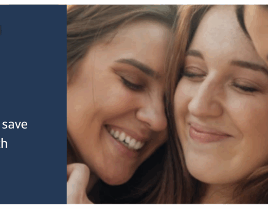 a screenshot of two women